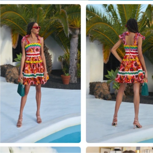 CeliaB Lazuli Tropical Multicolor Floral Sleeveless Mini Dress - Picture 3 of 5